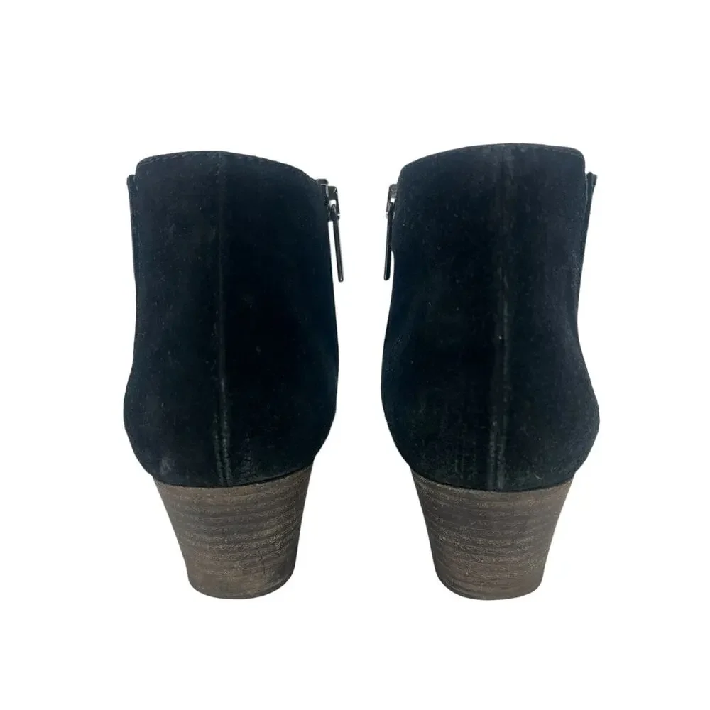 Aquatalia Suede Interior Zip Ankle Boots Black 7.5